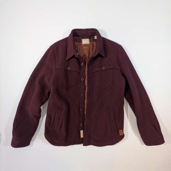 Scotch & Soda Men's Wool Burgundy Maroon Button-up Shirt Jacket Lined Size M - Picture 5 of 15